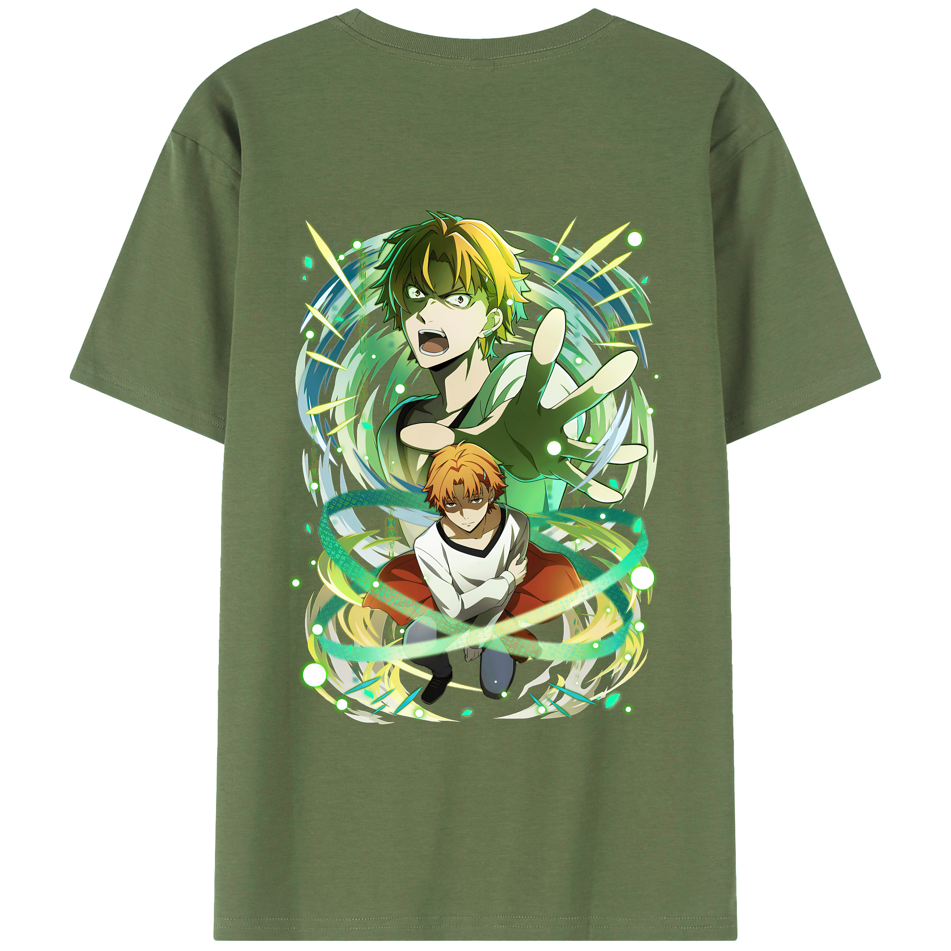 （画像用） 文豪ストレイドッグス Bungo Stray Dogs 綿100％ メンズ半袖Tシャツ（バックプリント） 通気性